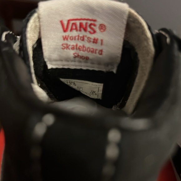 Kids Black & White High Top Vans - Picture 7 of 8